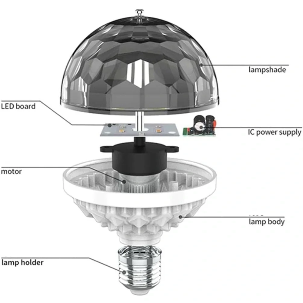 Colorful LED Disco Light Bulbs with Adapters